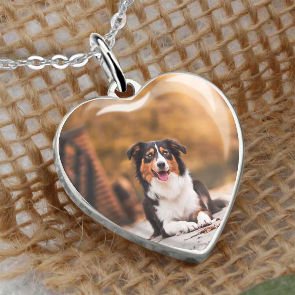 Collier pendentif cœur de chien personnalisé pour Noël « Quand je ferme les yeux »