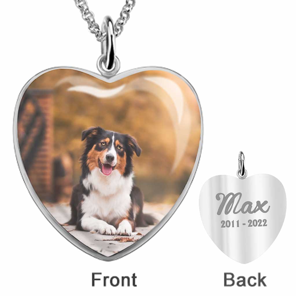 Collier pendentif cœur de chien personnalisé pour Noël « Quand je ferme les yeux »