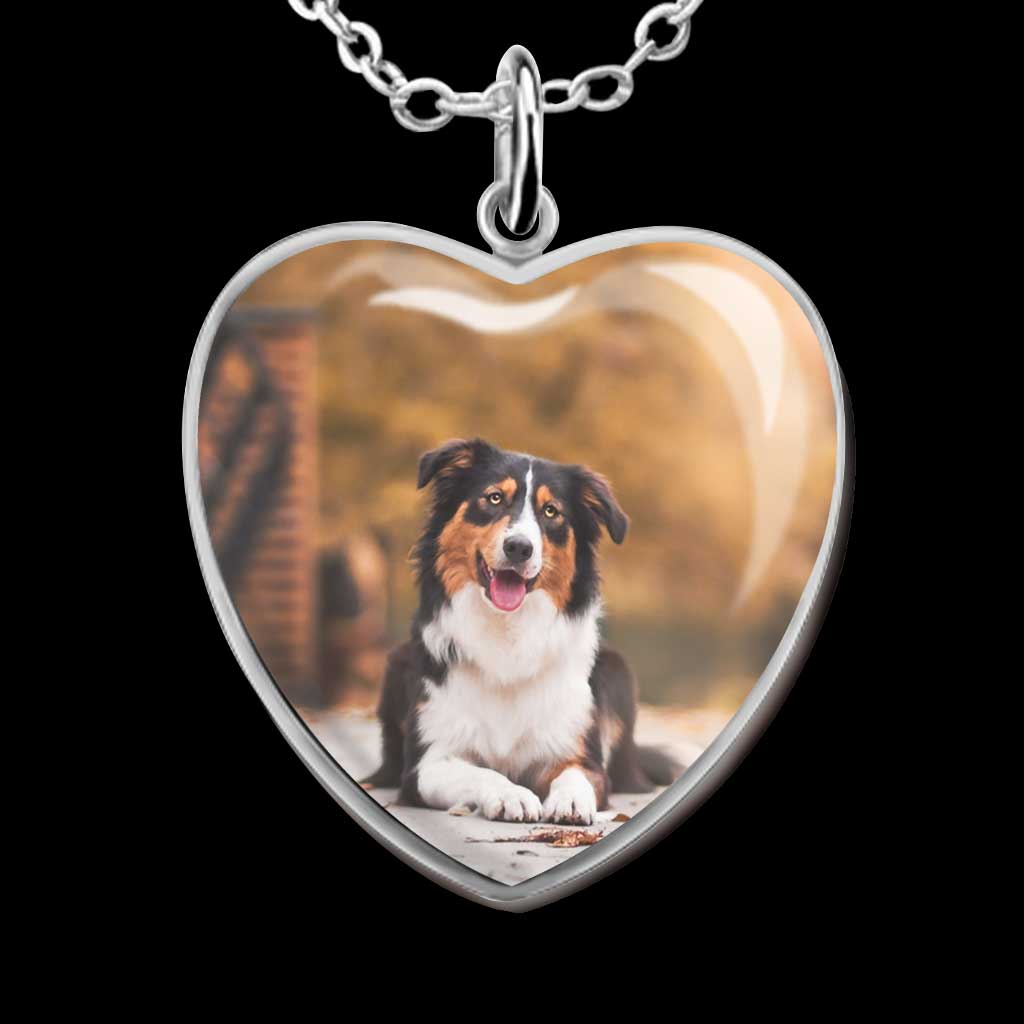 Collier pendentif cœur de chien personnalisé pour Noël « Quand je ferme les yeux »
