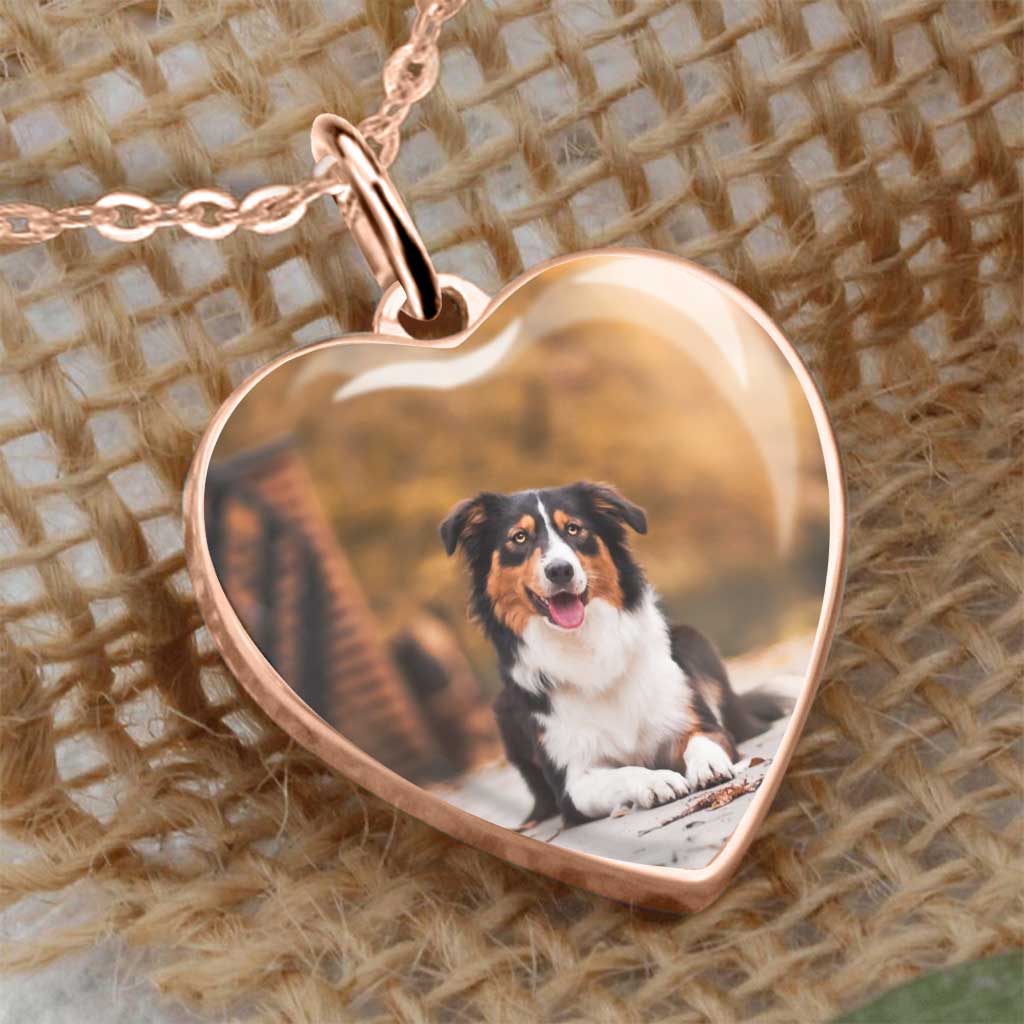 Collier pendentif cœur de chien personnalisé pour Noël « Quand je ferme les yeux »