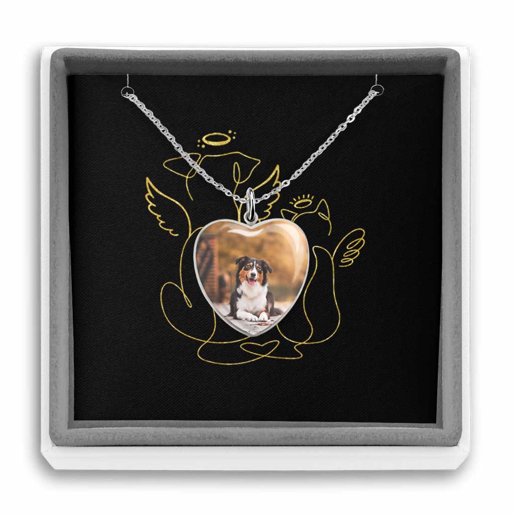 Collier pendentif cœur de chien personnalisé pour Noël « Quand je ferme les yeux »