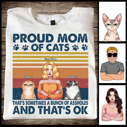 Fière maman d'un chat - T-shirt et sweat à capuche personnalisés