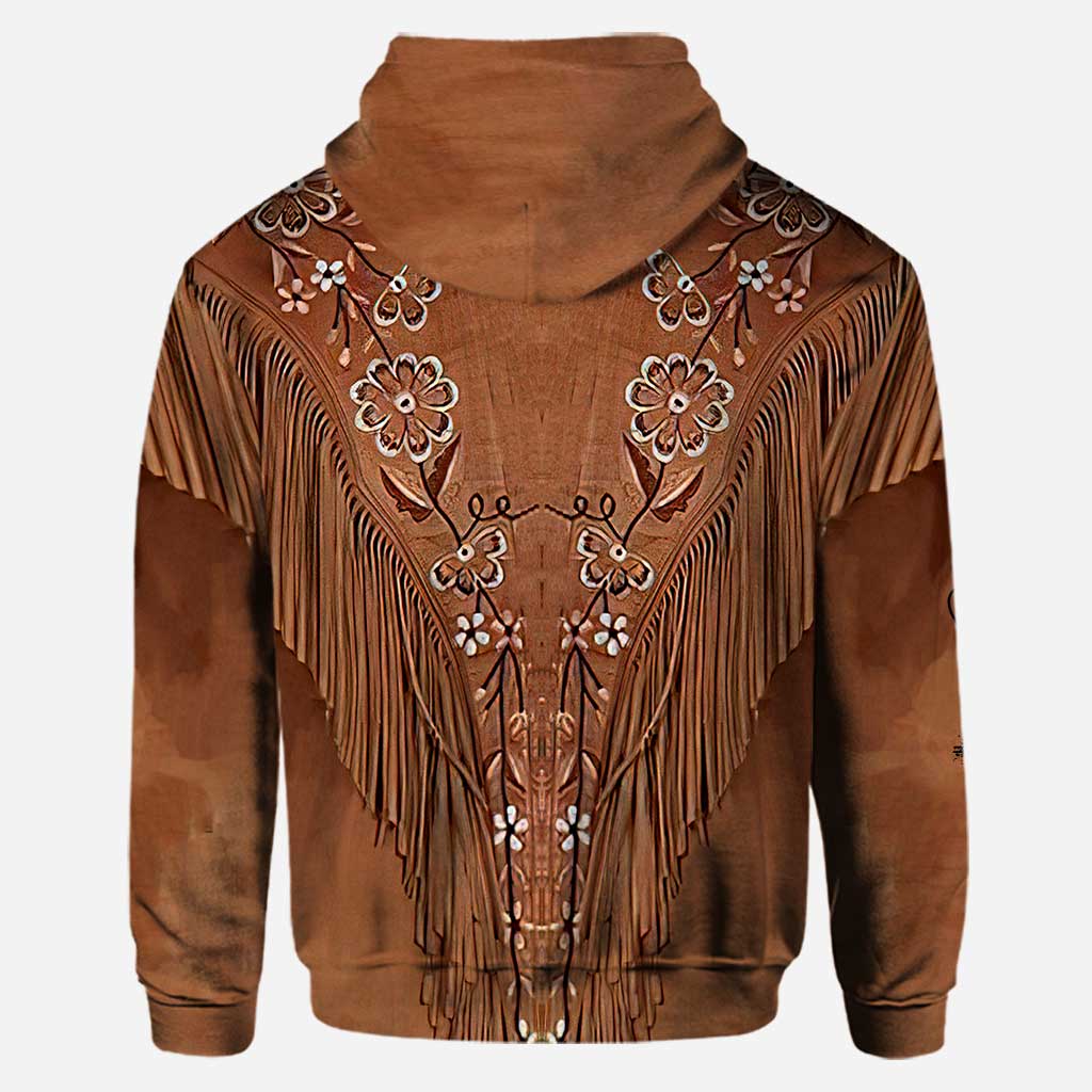 Fille à cheval - Sweat à capuche et legging personnalisés avec imprimé motif cuir