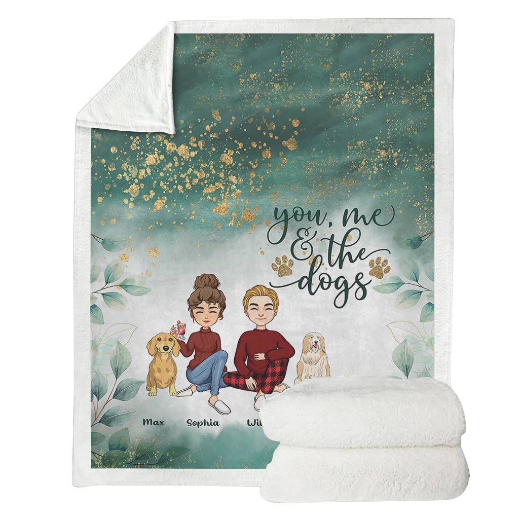 Couverture personnalisée pour couples : Toi, Moi et les Chiens