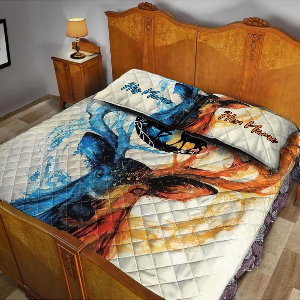 Hunting Couple - Personalized Couple Hunting Quilt Set