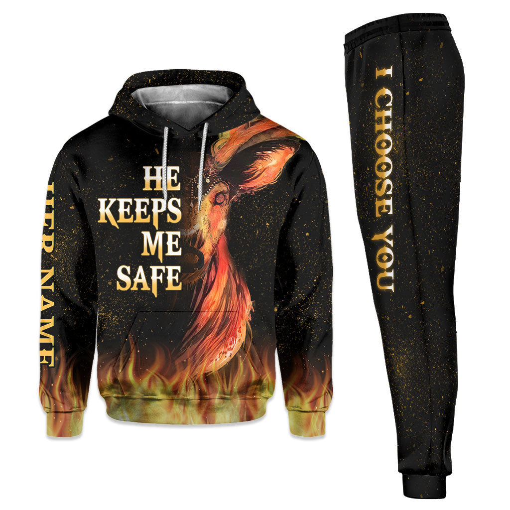 Couple de chasseurs - Ensemble sweat à capuche et pantalon de survêtement personnalisés pour couples de chasseurs