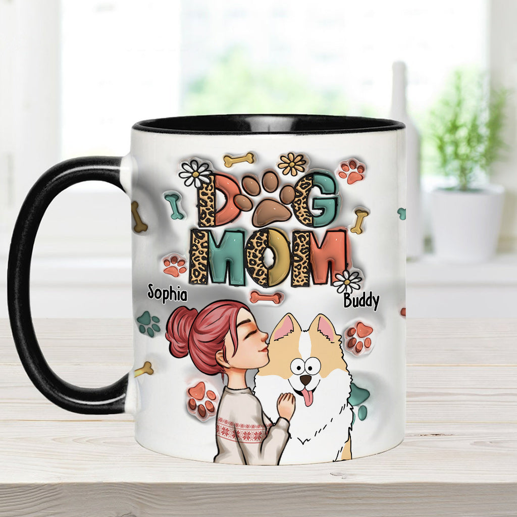 Mug gonflable personnalisé « Maman de chien, maman de chat » - Cadeau idéal pour les amoureux des chiens et des chats