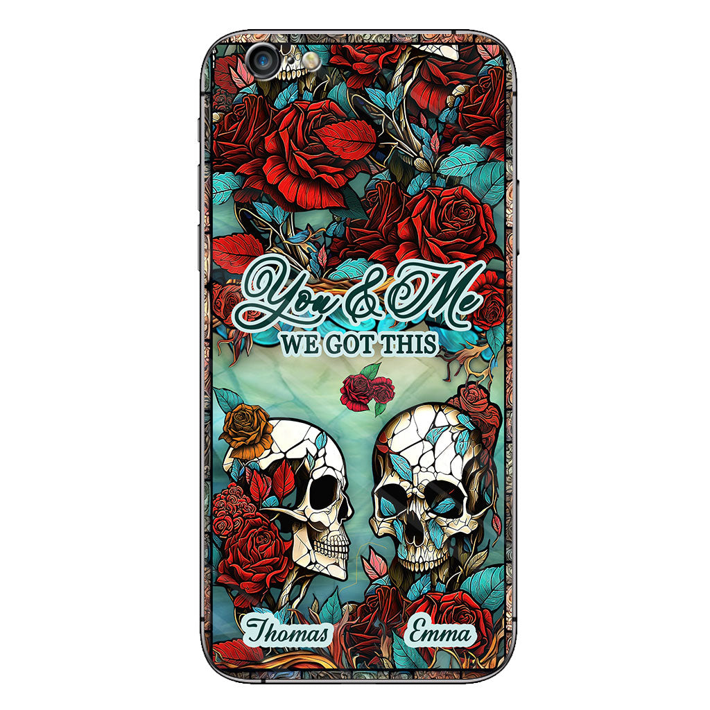 Couple de crânes - Cadeau crâne pour mari, femme, petit ami, petite amie - Coque de téléphone personnalisée