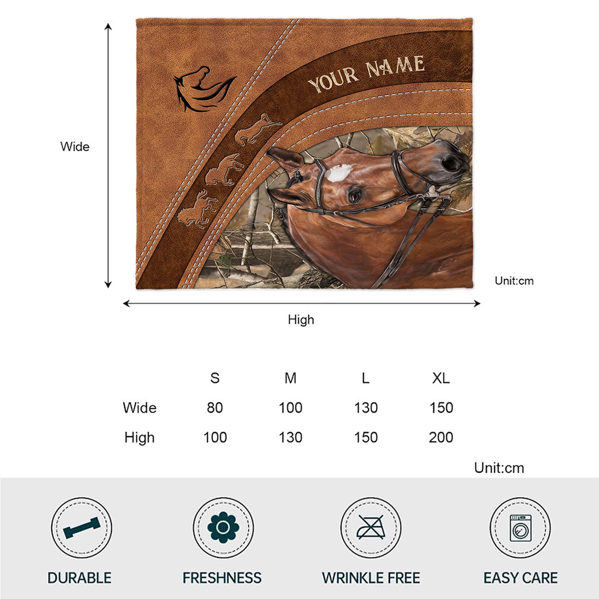 J'adore les chevaux - Couverture personnalisée pour chevaux