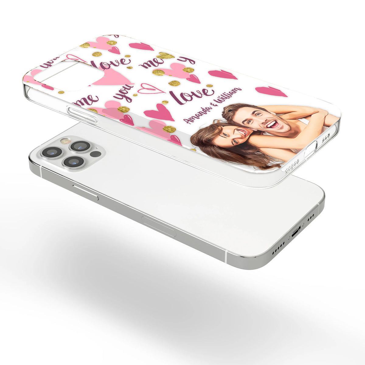 Je suis à toi - Coque de téléphone transparente personnalisée pour couple