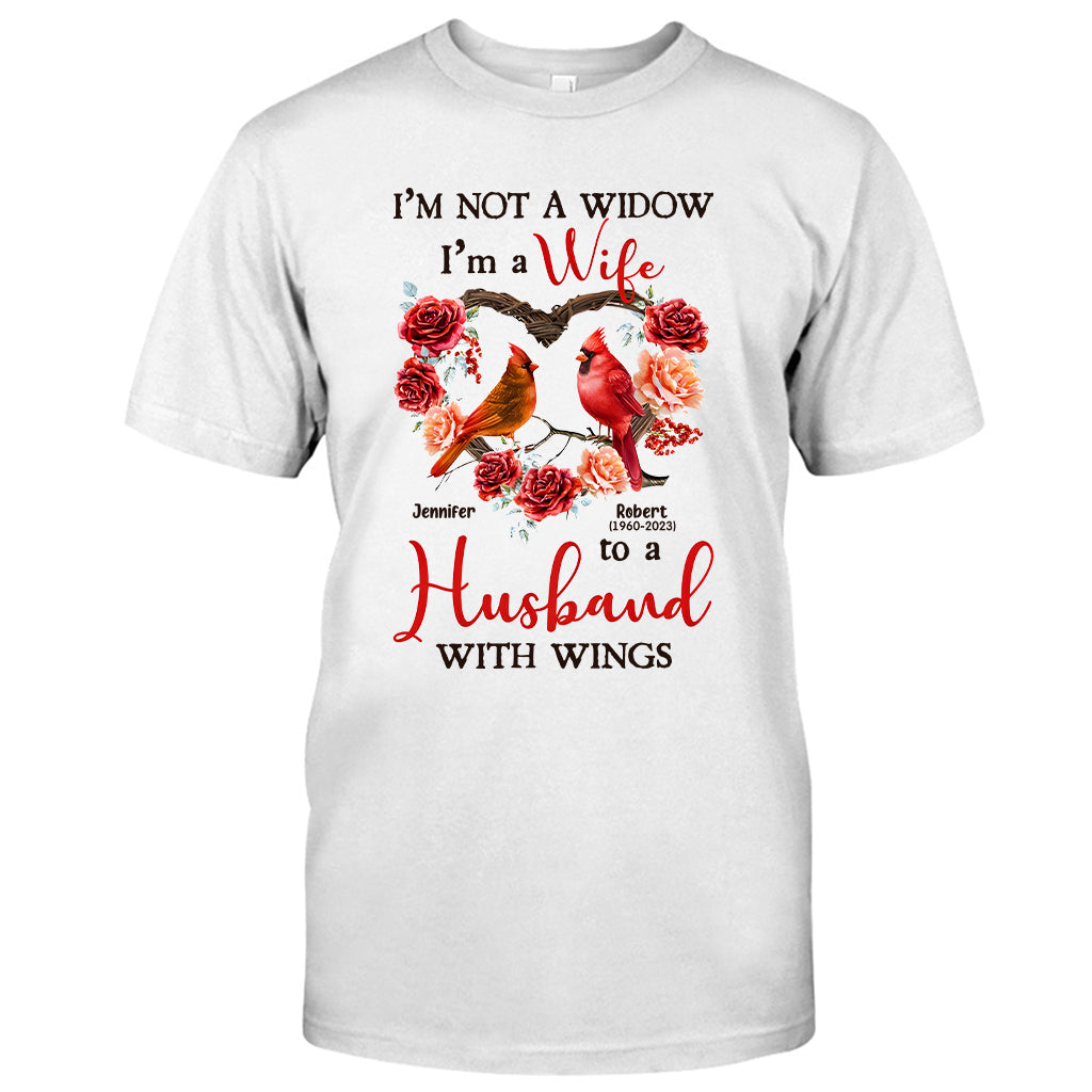 I'm A Wife To A Husband With Wings - Personalized Memorial T-shirt & Hoodie