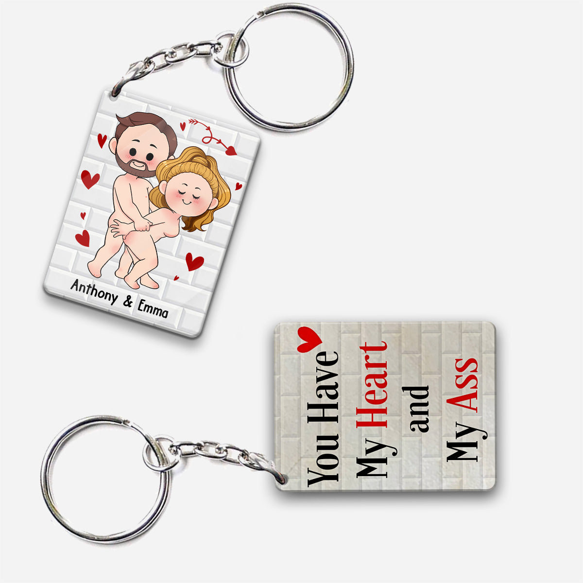 I Just Want You To Be Happy - Couple gift for husband, wife, boyfriend, girlfriend - Personalized Keychain