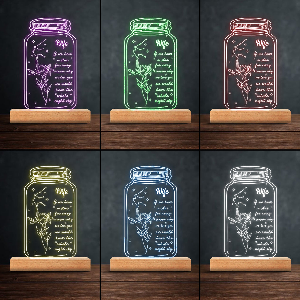 Si j'avais une étoile : Fleur de naissance et signe du zodiaque - Cadeau pour maman, grand-mère, fille, épouse, petite amie, papa, grand-père, petit ami, mari - Plaque lumineuse personnalisée