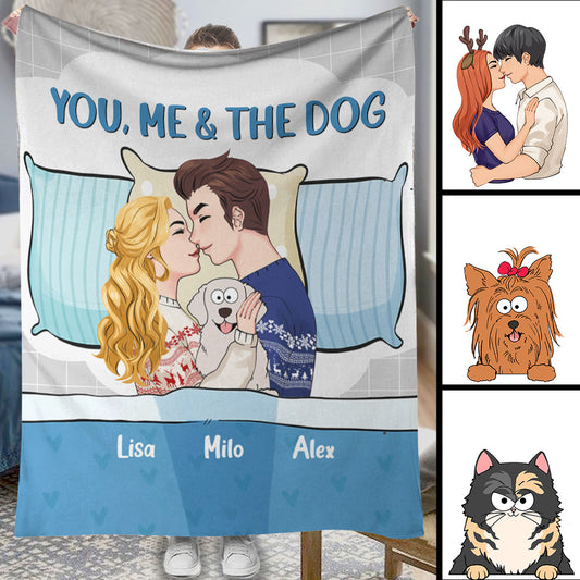 Toi, moi et le chien/chat - Cadeau pour les amoureux des chiens et des chats - Couverture personnalisée
