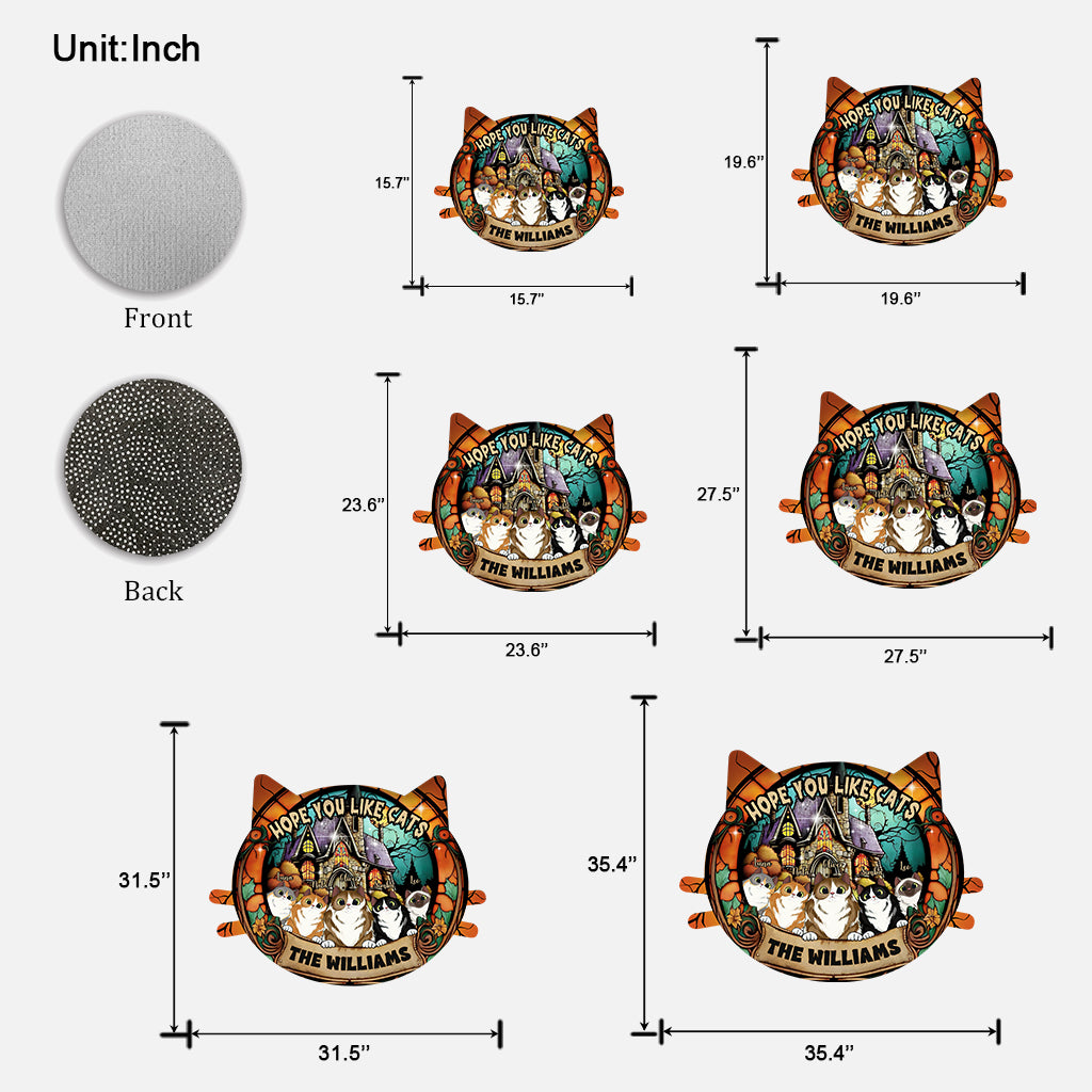 Hope You Like Cats - Personalized Cat Shaped Doormat