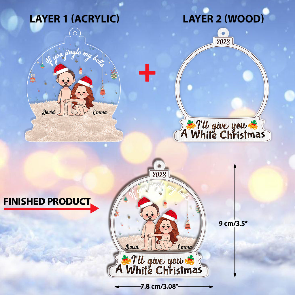 If You Jingle My Bells - Personalized Couple Layers Mix Ornament