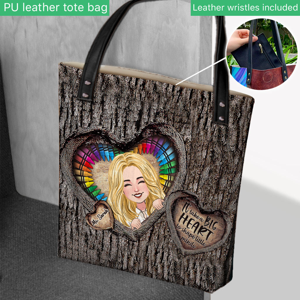 Il faut avoir un grand cœur - Sac fourre-tout personnalisé pour enseignants