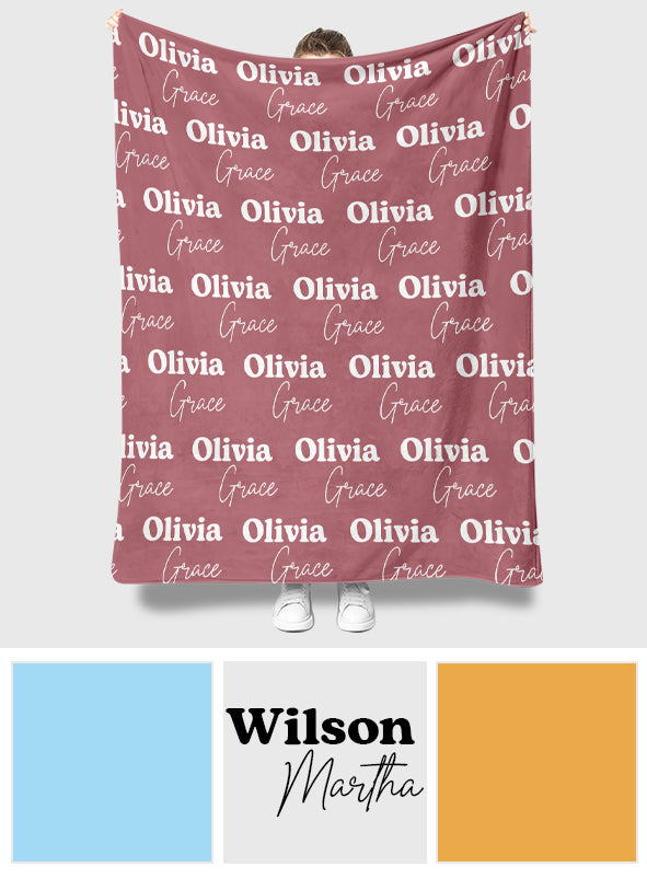 Custom Name Pattern - Personalized Grandma Blanket