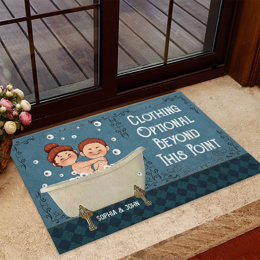 Vêtements facultatifs à partir de ce point - Paillasson personnalisé pour couple