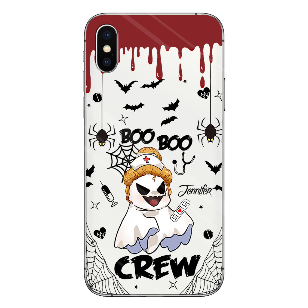Boo Boo Crew - Étui de téléphone transparent personnalisé pour infirmière