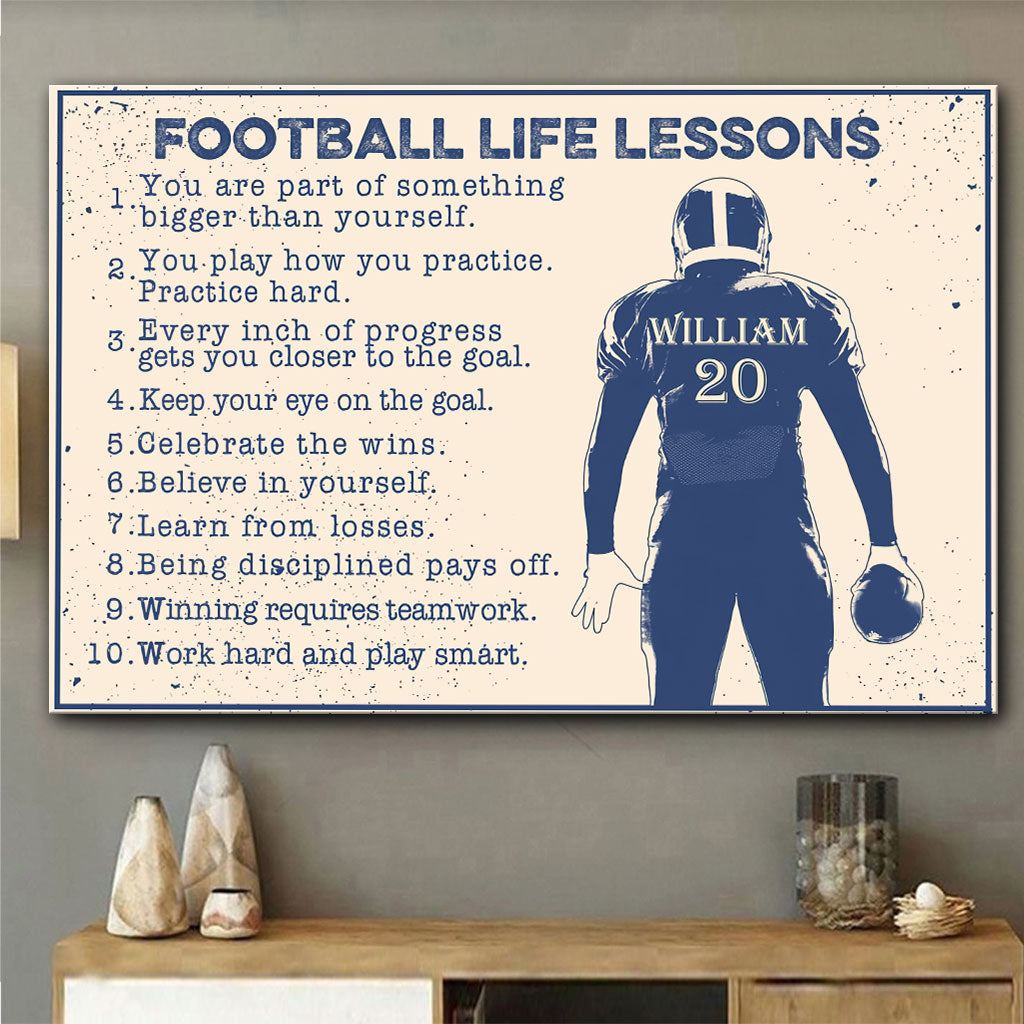 Leçon de vie du football - Toile et affiche personnalisées sur le thème du football