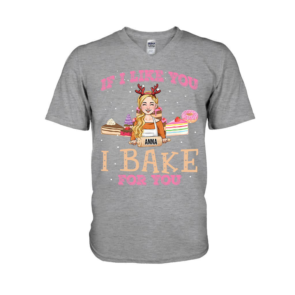 Si je t'aime bien, je cuisine pour toi - T-shirt et sweat à capuche personnalisés sur le thème de la pâtisserie