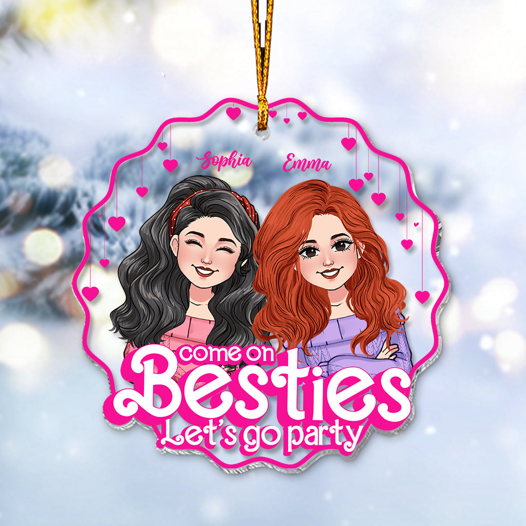 Allez les copines, on fait la fête ! - Cadeau pour une amie - Ornement transparent personnalisé