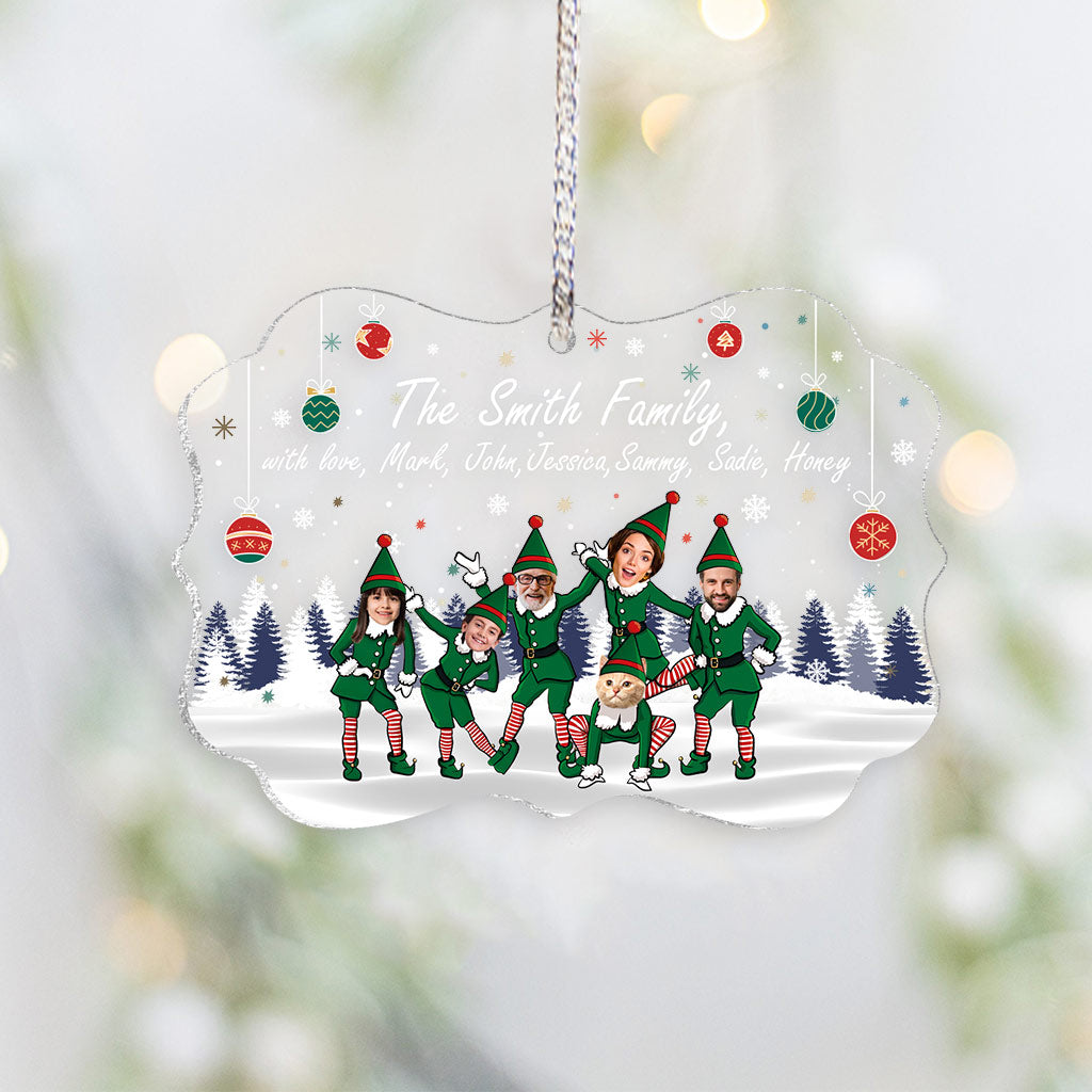 Merry Christmas - Personalized Family Transparent Ornament