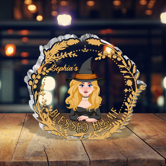 Blessed Home - Personalized Witch Custom Shaped Acrylic Plaque