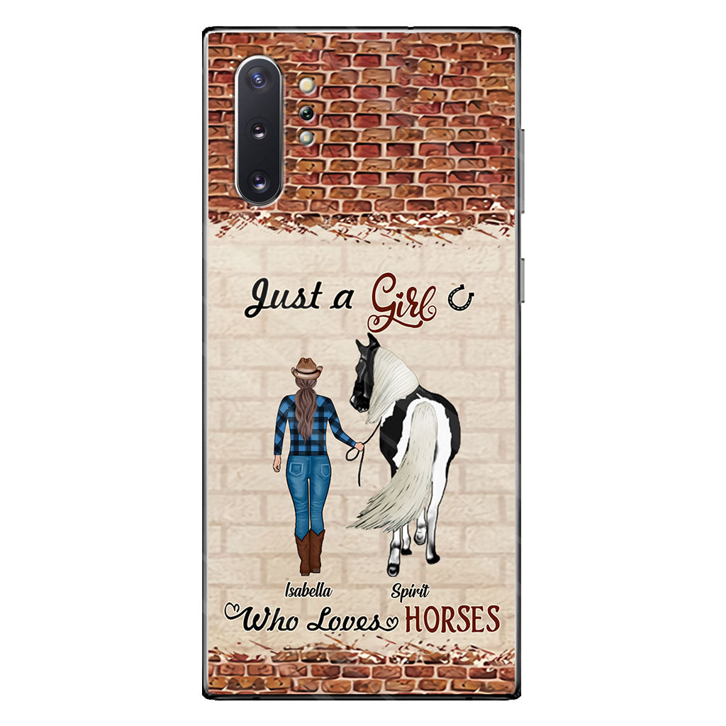 Une fille qui aime les chevaux - Coque de téléphone personnalisée avec motif cheval