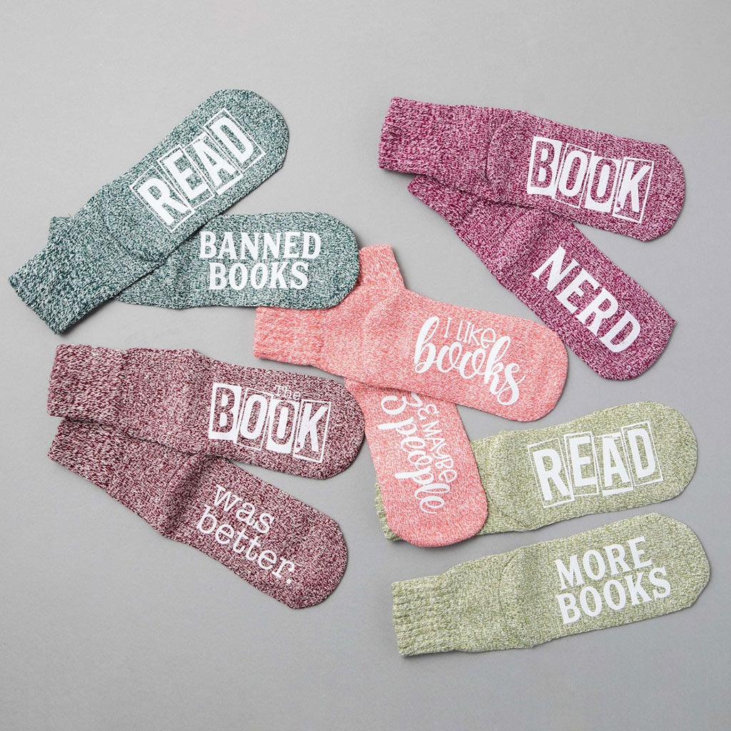Tant de livres, si peu de temps - Chaussettes personnalisées en forme de livres