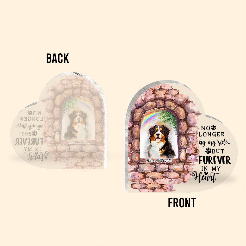 Plus à mes côtés - Plaque acrylique personnalisée pour chien, en forme de chien
