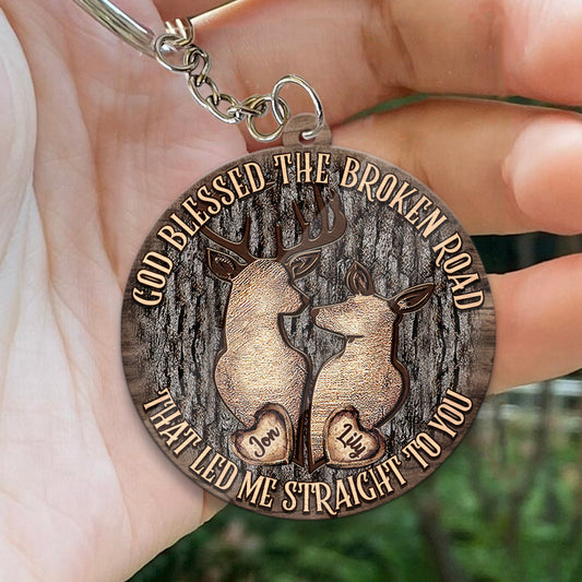 Dieu a béni le chemin difficile - Porte-clés personnalisé pour couple