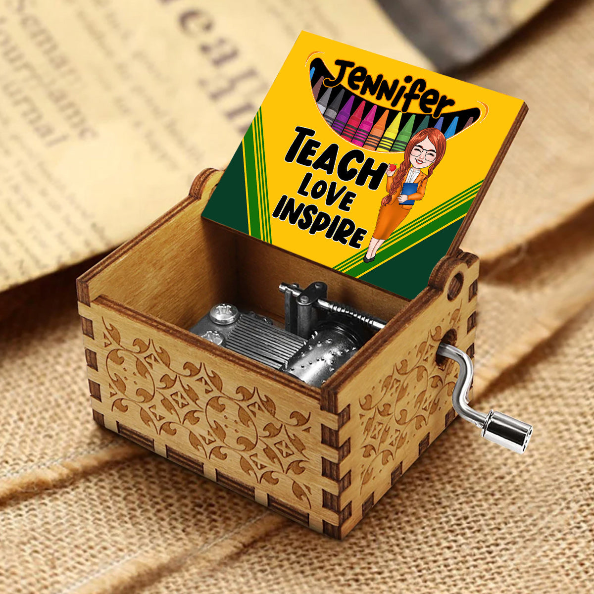 Positive Affirmations Butterfly - Personalized Butterfly Hand Crank Music Box