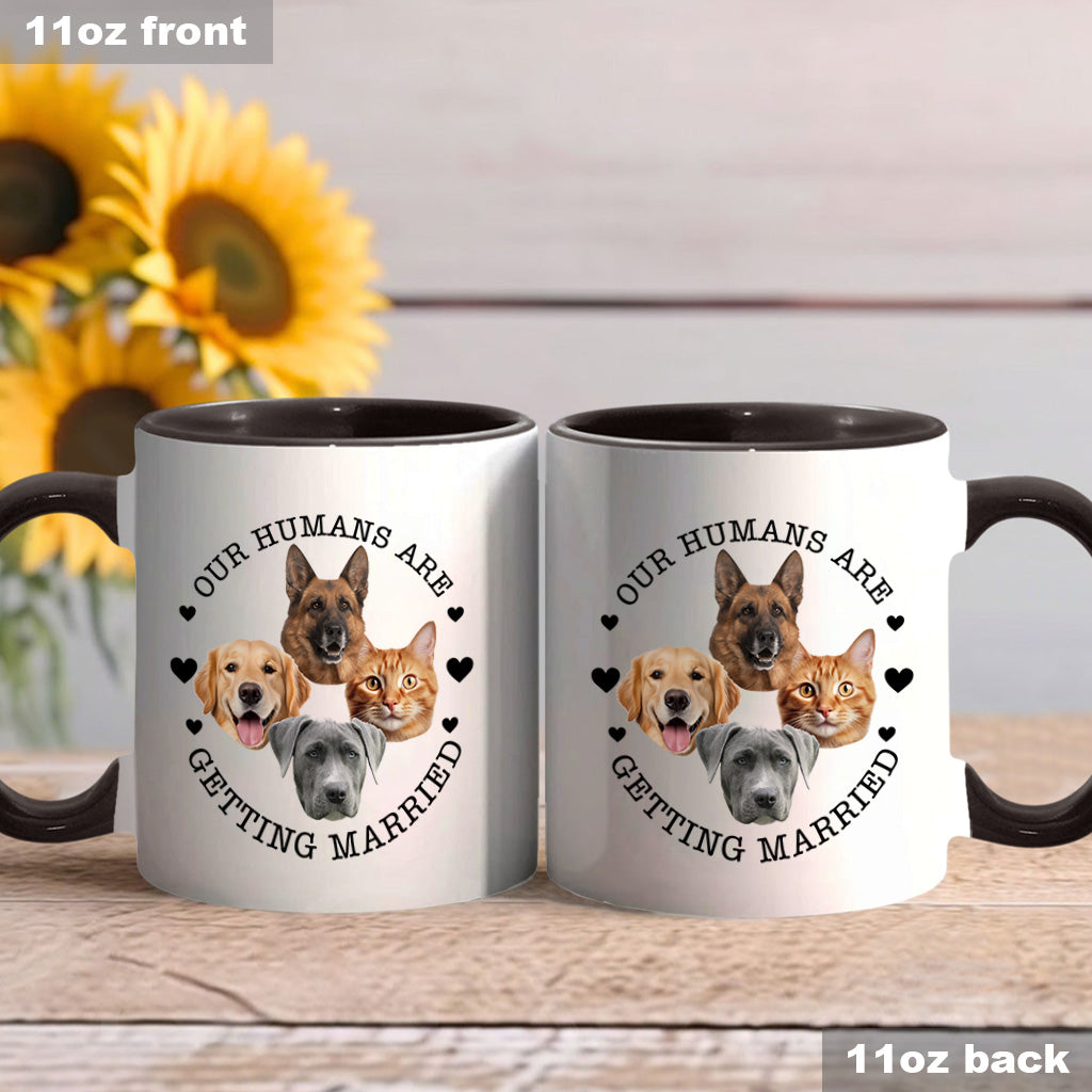 Mes humains se marient (chien/chat) - Mug personnalisé - Cadeau de mariage pour amoureux des chiens et des chats