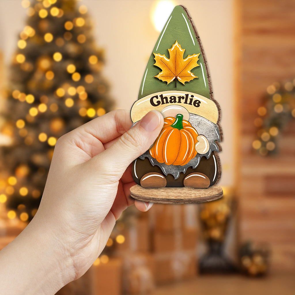 Thanksgiving Gnomes - Personalized Thanksgiving Freestanding Wood Plaque