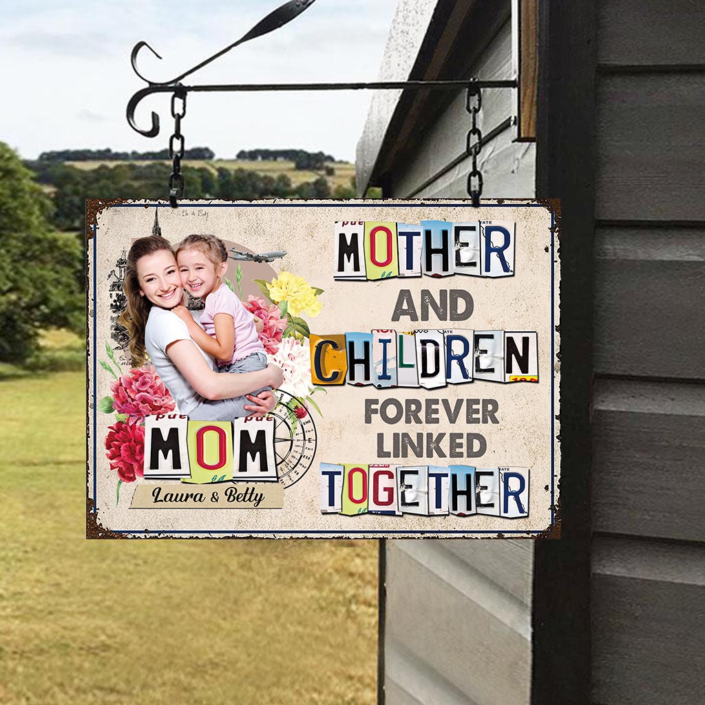 Unis pour toujours - Cadeau pour maman, fille, fils - Plaque métallique rectangulaire personnalisée