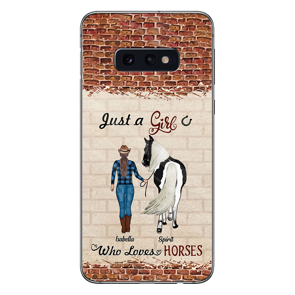 Une fille qui aime les chevaux - Coque de téléphone personnalisée avec motif cheval