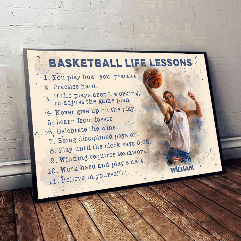 Leçons de vie du basketball - Toile et affiche personnalisées sur le thème du basketball