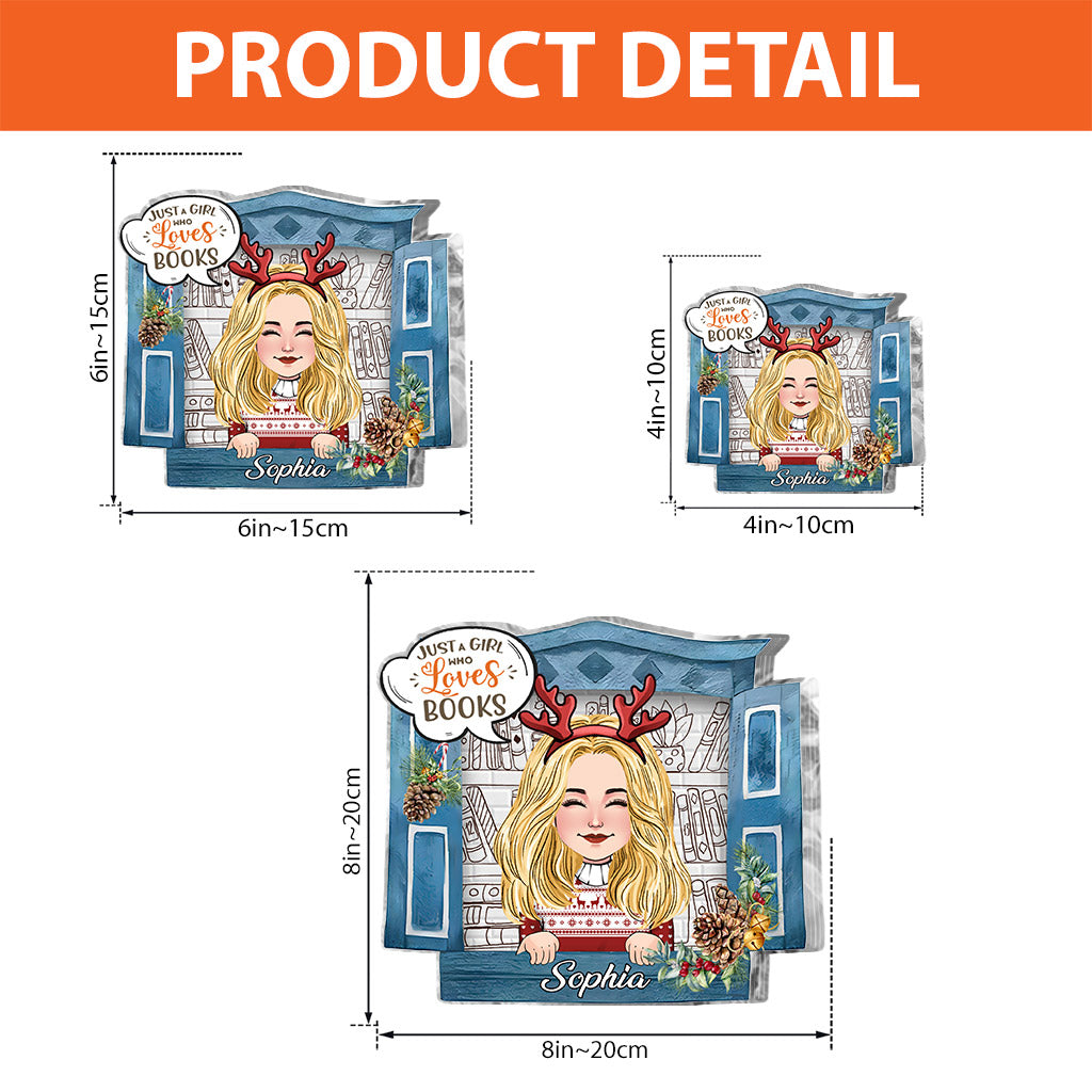 Une fille qui aime les livres - Plaque acrylique personnalisée en forme de livre