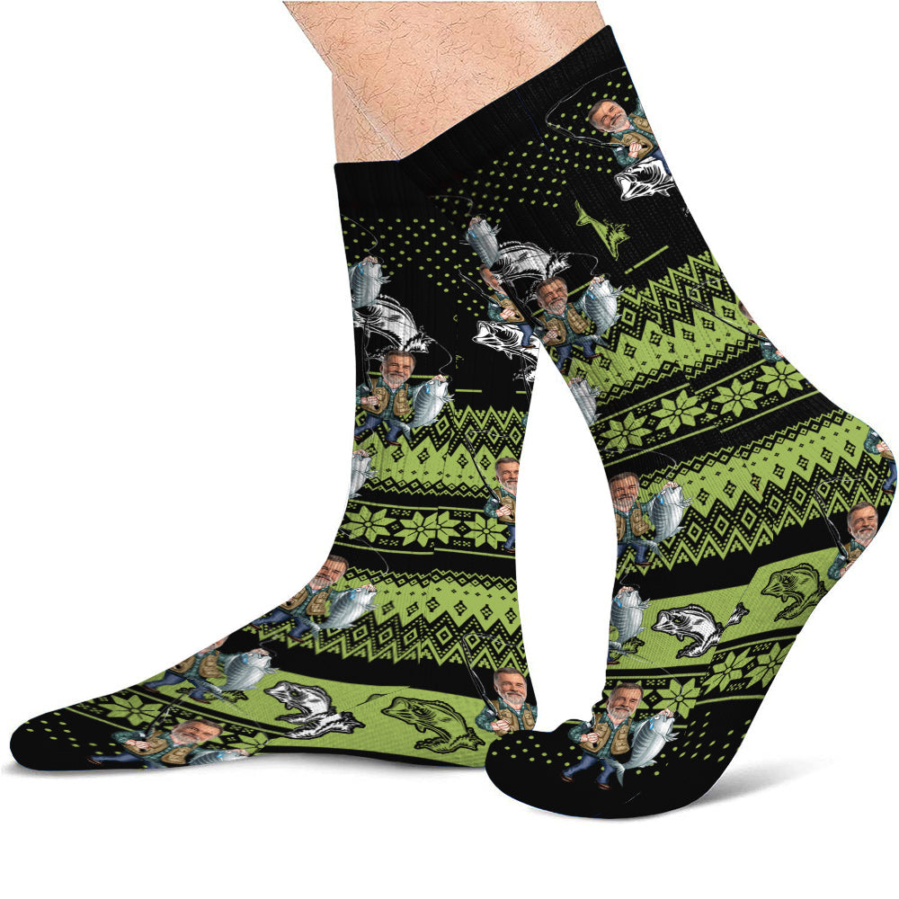 Passionné de pêche ? Chaussettes de pêche personnalisées