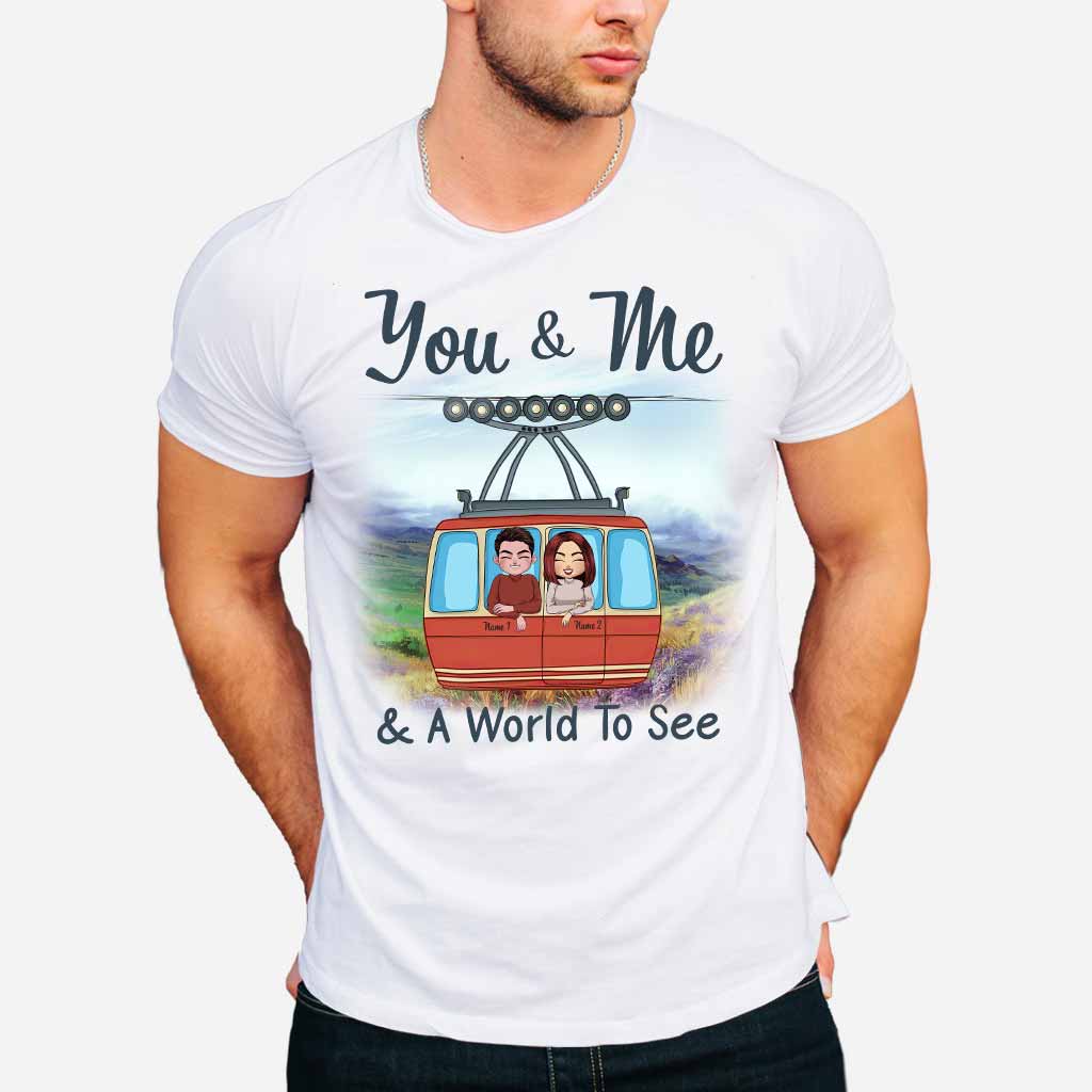 Toi et moi et un monde à découvrir - T-shirt et sweat à capuche de voyage personnalisés