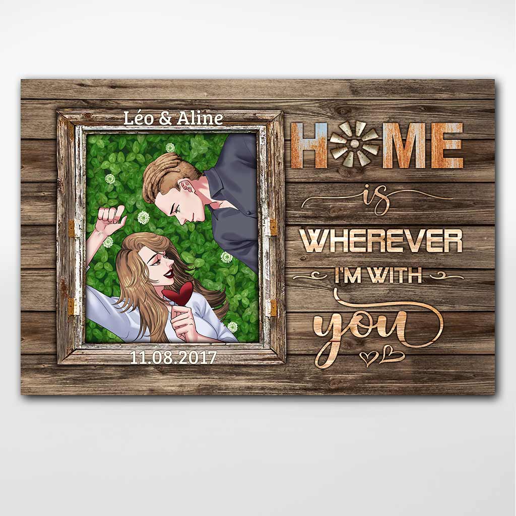 « La maison, c’est là où je suis avec toi » - Affiche personnalisée pour couples