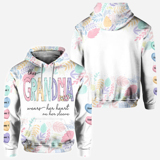 Cette grand-mère a le cœur sur la main - T-shirt et sweat à capuche personnalisés « Grand-mère »