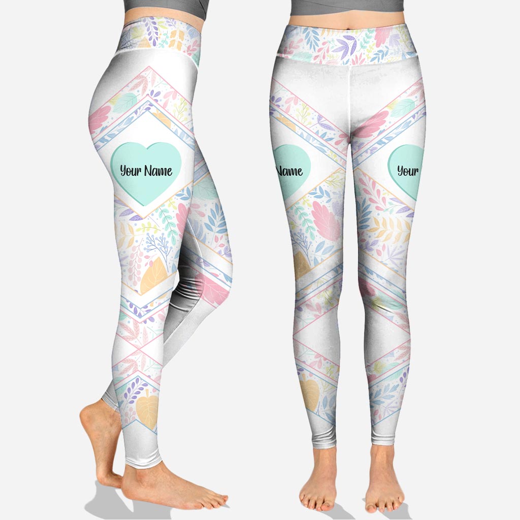 This Mama Wears Her Heart On Her Sleeve - Personalized Mother’s Day Mother Hoodie and Leggings
