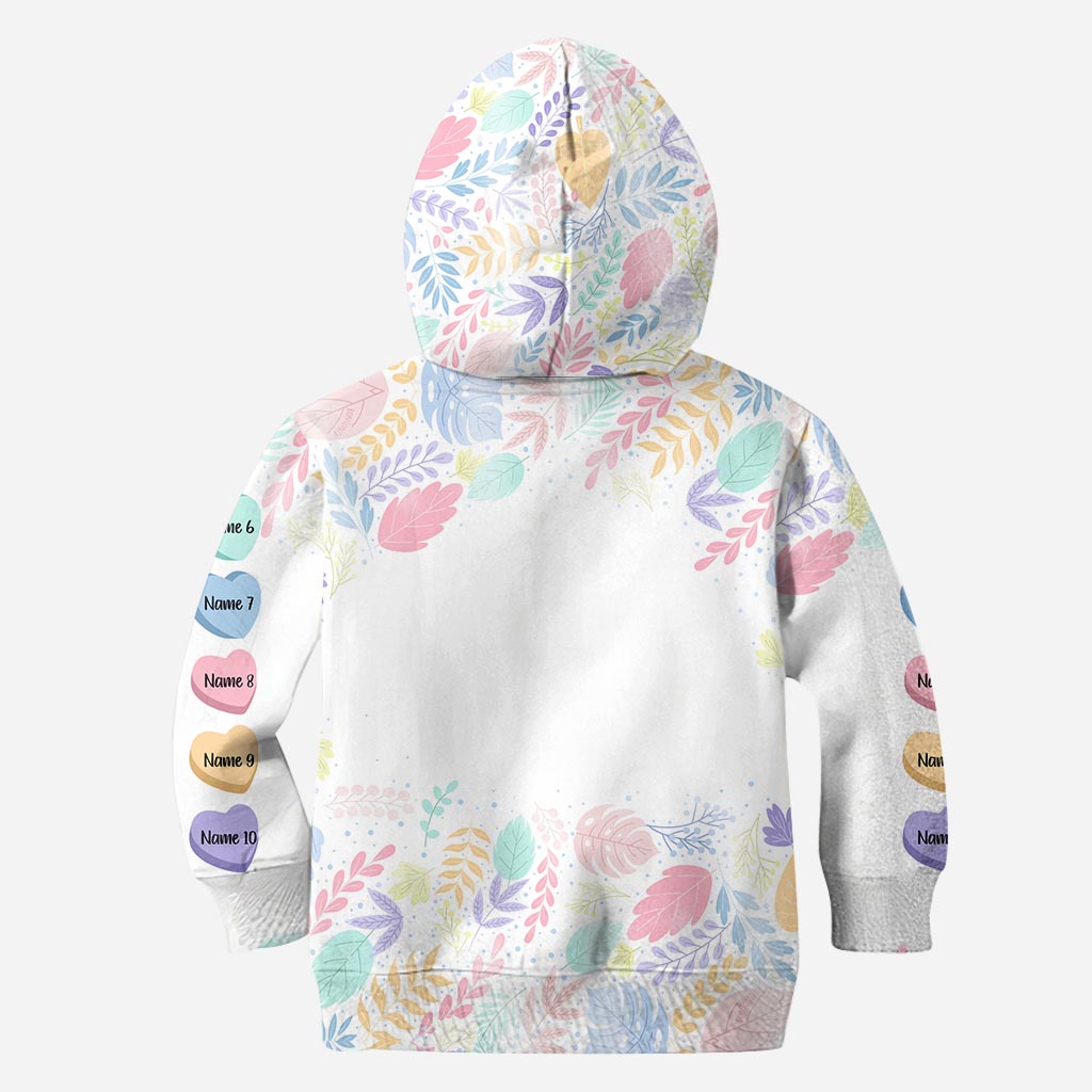 This Mama Wears Her Heart On Her Sleeve - Personalized Mother’s Day Mother Hoodie and Leggings