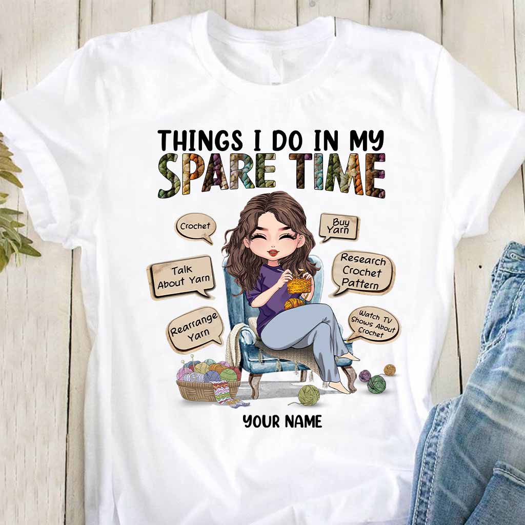 Ce que je fais pendant mon temps libre - T-shirt et sweat à capuche personnalisés au crochet