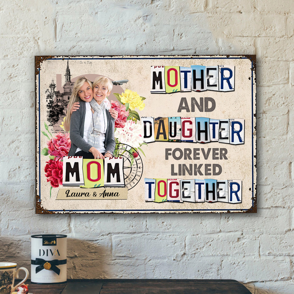 Unis pour toujours - Cadeau pour maman, fille, fils - Plaque métallique rectangulaire personnalisée