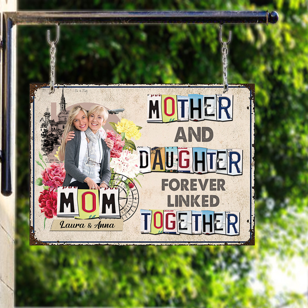 Unis pour toujours - Cadeau pour maman, fille, fils - Plaque métallique rectangulaire personnalisée