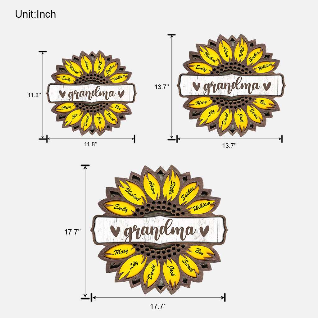 Grand-mère - Panneau en bois personnalisé pour la fête des mères